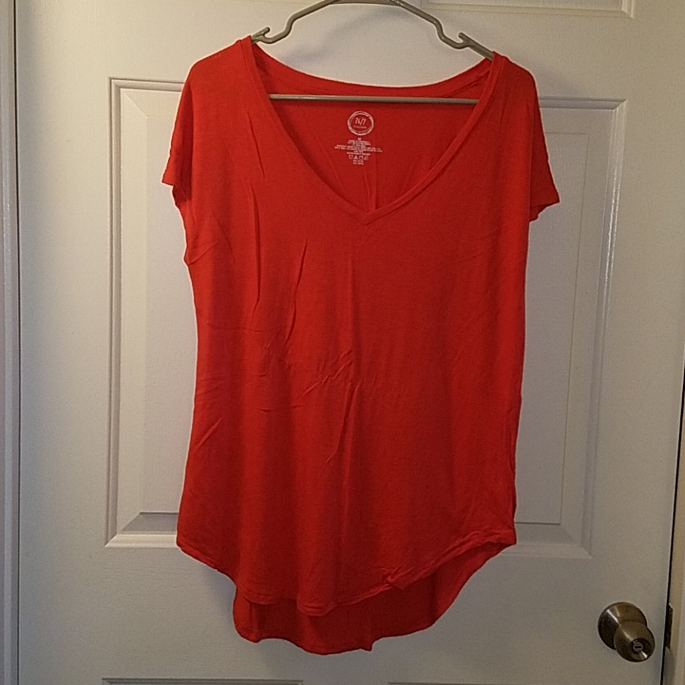 Maurices 24/7 Vneck Reddish Orange Tshirt